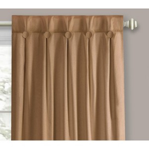 Kate Aurora 1 Piece Grant Light Filtering Button Pleated Rod Pocket & Back Tab Window Curtain Panel - 1 of 4