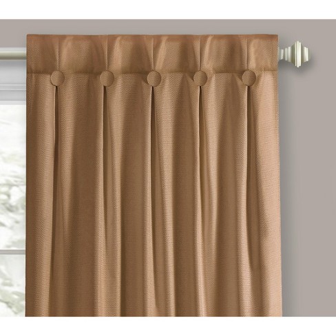 Kate Aurora 1 Piece Grant Light Filtering Button Pleated Rod Pocket & Back Tab Window Curtain Panel - image 1 of 4