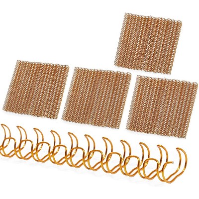 Stockroom Plus 100-Pack Gold Double Loop Wire Spiral Binding Coils Spines for 60 Sheets, 10.5"x0.34", 3:1 Pitch