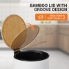 8 Gallon Step Trash Can with Soft-Close Bamboo Lid, Stainless Steel Garbage Can with Inner Bucket - 3 of 4