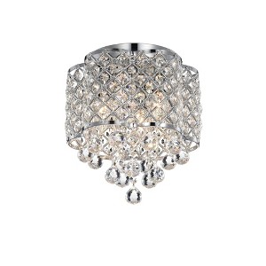 13" x 13" x 10" Crystal and Metal Orchid Jannings Ceiling Light with Drum Shade Silver - Warehouse Of Tiffany: ETL Listed - 1 of 3