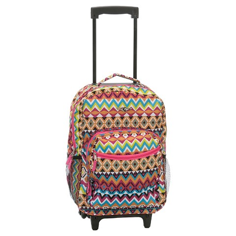 Rockland 17" Rolling Backpack- Geometric