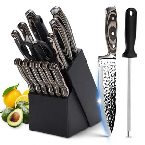 Kitchen Knife Set, 15-Piece Knife Set with Wooden Storage Block, High Carbon Stainless Steel, for Cooking Cut - 1 of 4
