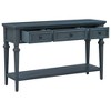 YOOCOZZ Solid Wood Easy Assembly Classic Retro Console Table with Open Style Bottom Shelf and Three Top Drawers - 3 of 4