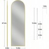 Door Mirror Full Length Over Door Wall Mirror 14x48 Inch Gold Hanging Rectangular Home Decor Mirror Strong Metal Frame - 3 of 4