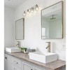 Analia 4-Light Vanity Bath Light - Textured Glass Shades, Dimmable, Damp Rated, Steel Frame - 3 of 4