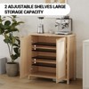 Farmhouse Kitchen Sideboard Buffet Storage Cabinet with Rattan Decorated Doors, Cupboard Console Table Wood Buffet Cabinet with Adjustable Shelves - 4 of 4