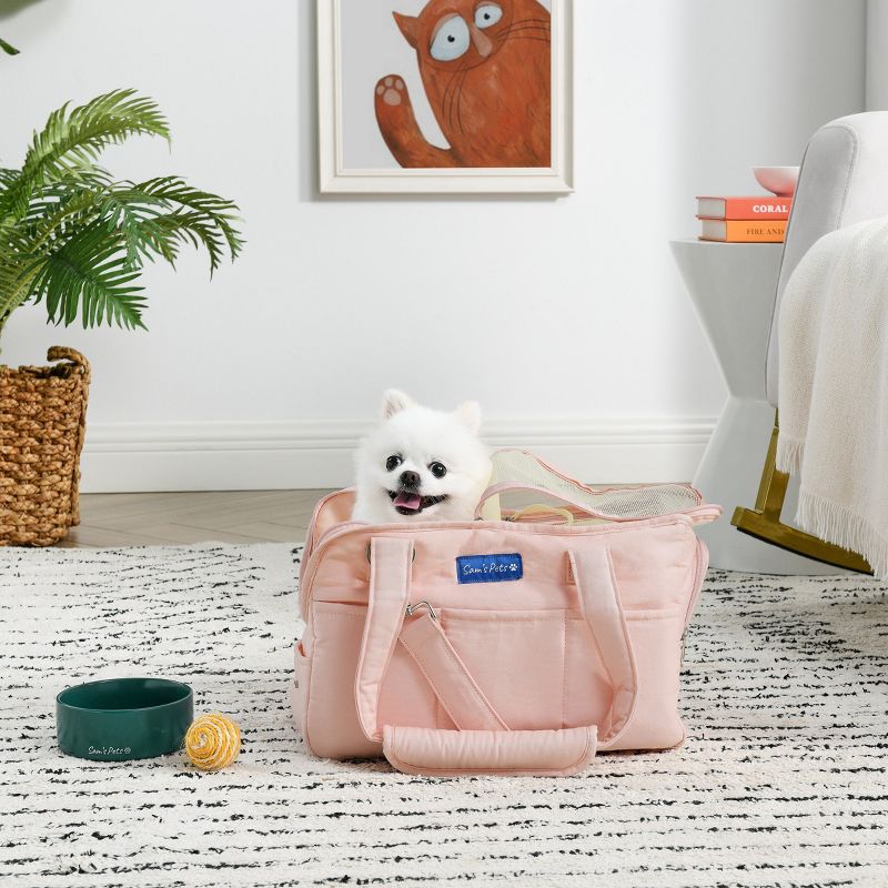 Teddy 14.5'' Dog & Cat Carrier Bag in Light Pink, 1 of 2