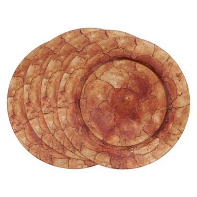 4pk Capiz Shell Charger Plates Brown - Saro Lifestyle