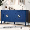 Wood sideboard buffet cabinet,Entrance Way Carved Storage Cabinet  With 4 Doors,Decorative Storage Cabinet-Maison Boucle - 2 of 4