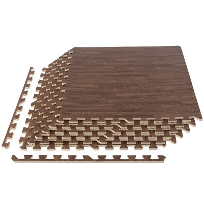 Eva Foam Floor Tiles 6-pack - 24 Sqft Woodgrain Puzzle Mats For Floor