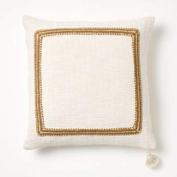 Embroidered Frame Square Throw Pillow - Threshold™ designed with Studio McGee    