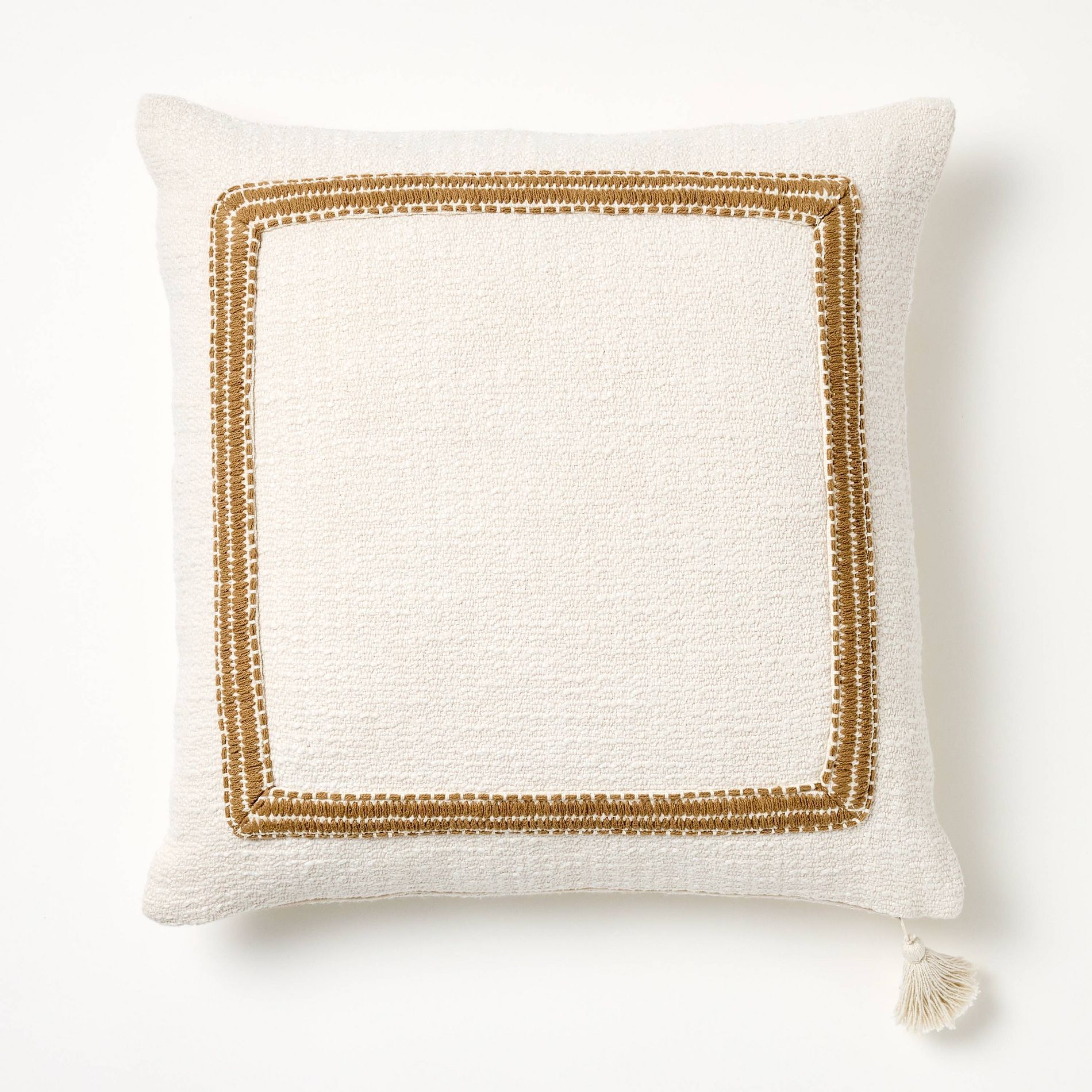 Embroidered Frame Square Throw Pillow - Threshold™ designed with Studio McGee