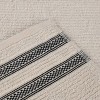 Zero Twist Cotton Ribbed Modern Geometric Border Assorted 3 Piece Bathroom Towel Set by Blue Nile Mills - 3 of 4