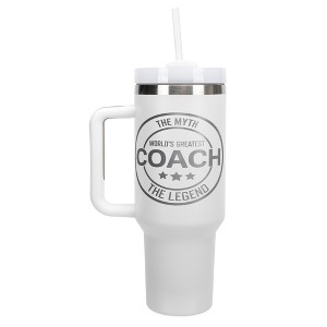 Elanze Designs World's Greatest Coach Myth Legend 40 oz. Stainless Steel, Large Water Bottle Coffee Mug, Spill & Leak Resistant, Thermal Travel - 1 of 1