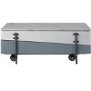 HomeRoots 47" Gray White and Black Faux Marble Wood and Steel Lift Top Coffee Table - 4 of 4