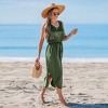 Women's Elegant Olive Green Maxi Tank Dress with Side Slit - Cupshe - 2 of 4