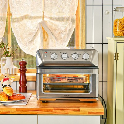 Silver 21.5QT 1800W Air Fryer Toaster Oven with Recipe Book
