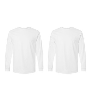 EG PRO Men T Shirts Long Sleeve Women Tees with Rib Cuffs Ultra Cotton - 2 Pack - 1 of 4