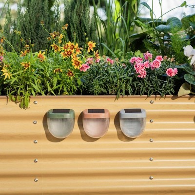 Olive Green Solar LED Garden Wall Lights, 2 Pack