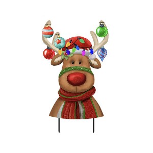 Briarwood Lane Christmas Metal Art 27x12 Festive Reindeer For Christmas Metal Art - 1 of 2