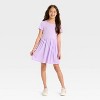 Girls' Short Sleeve Ribbed Dress - Cat & Jack - 3 of 3