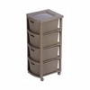 4 Drawer Rolling Cart Wengue - Inval: Resin Rattan Look, Scratch Resistant, Mobile Storage - 3 of 4