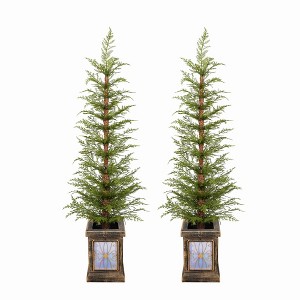 Bella Depot 4ft Pre-Lit Artificial Christmas 2-Piece with high-quality PE material,Set Easy Assembly,Potted stand - 1 of 4