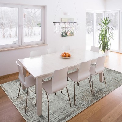 Beige Abstract 5' x 7' Synthetic Area Rug