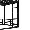 TopComfy Beds Metal Bunk Bed Full XL over Full XL Floor Bunk Bed Frame Heavy Duty Bunk Bed Bedroom Furniture for Bedroom, Black, 56.7"*62.2"*84.44" - 3 of 4
