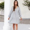 Anna-Kaci Women's Long Sleeve V-Neck Boho Print Dress with Gathered Waist - 3 of 4