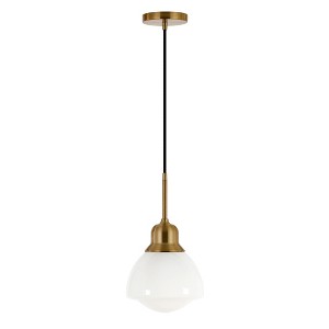 Hudson and Canal 8.12" Wide Pendant with Glass Shade - 1 of 4