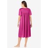 Only Necessities Women's Plus Size Short Silky Lace-Trim Gown - 3 of 4