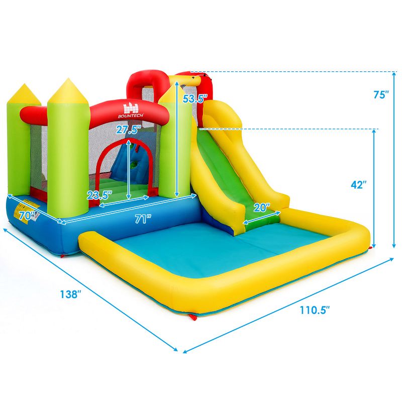Costway Inflatable Bounce House Water Slide Jump Bouncer Climbing Wall Splash Pool Blower Excluded, 2 of 11