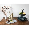 2 Tier 15" x 18.5" Distressed Wood Tray with Metal Handle Black - Storied Home: Elegant Home Decor Accessory - 3 of 4