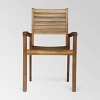 Wells 5 pc Acacia Wood Round Dining Set Teak Finish - Christopher Knight Home: Weather-Resistant Patio Furniture - 3 of 4