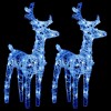 Christmas Reindeer Set of 2 Blue Acrylic Medium - 2 of 4