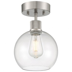 Access Lighting Port Nine 1 - Light Flush Mount in  Brushed Steel - 1 of 4