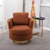 Teddy Swivel Chair With Smooth 360-Degree Golden Metal Swivel Base, Swivel Chairs Accent, Accent Chairs Swivel With Seat Cushion-Cuddlewood - 2 of 4