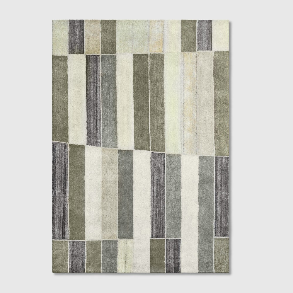 7'x10' Blocks Striped Tufted Area Rug Green/Gray - Project 62 was $399.99 now $199.99 (50.0% off)