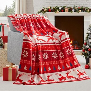 Lomsoe Christmas Throw Blanket, Soft Flannel Christmas Blanket, Warm Holiday Decorative Throw, Winter Cozy Present Throw for Couch. - 1 of 4