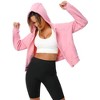 Women's Pullover Hoodie with Thumb Holes Long Sleeve Solid Zipper Tops for Women With Pocket - 3 of 4