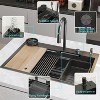 FUFU&GAGA Multi-Functional Stainless Steel Kitchen Sink,Modern Workstation Sink with Cutting Board/cup rinser/Pull - Down Faucet,Matte Black - 2 of 4