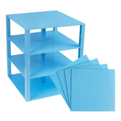 Strictly Briks Large Classic Stackable Baseplates, Building Bricks For Towers, Shelves, and More, 100% Compatible with All Major Brands, Sky Blue