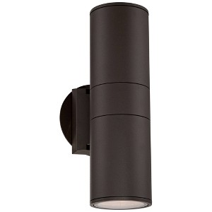 Possini Euro Design Modern Wall Light Sconce Bronze Hardwired 3 3/4" 2-Light Fixture Up Down Tempered Glass for Bedroom Bathroom - 1 of 4