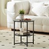 KTMBDW Round Side Table, 2-Tier End Table, Small Round Nightstand, Industrial Circular Coffee Table for Living Room, Bedroom, Black - 2 of 4