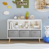 FONTOI Kids Bookcase and Bookshelf with Drawers, Bookcase Display Stand, Toy Storage Organizer for Bedroom, Playroom, White&Gray, 11.02"*23.62"*35.43" - 2 of 4