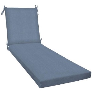 Honeycomb Outdoor Chaise Lounge Cushion - Heathered Solid Blue - 1 of 4