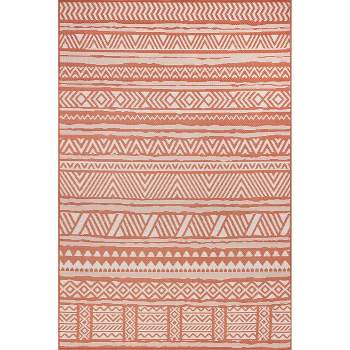 nuLOOM Abbey Tribal Striped Indoor/Outdoor Area Rug Pink