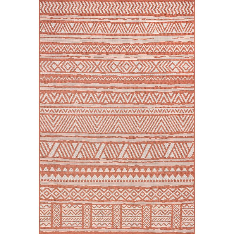 nuLOOM Abbey Tribal Striped Indoor/Outdoor Area Rug Pink, 1 of 10